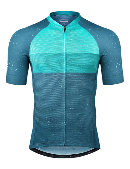 Men’s Cycling Jersey Moisture Wicking Quick Dry Short Sleeve Reflective 3 Rear Pockets Performance Bike Shirt