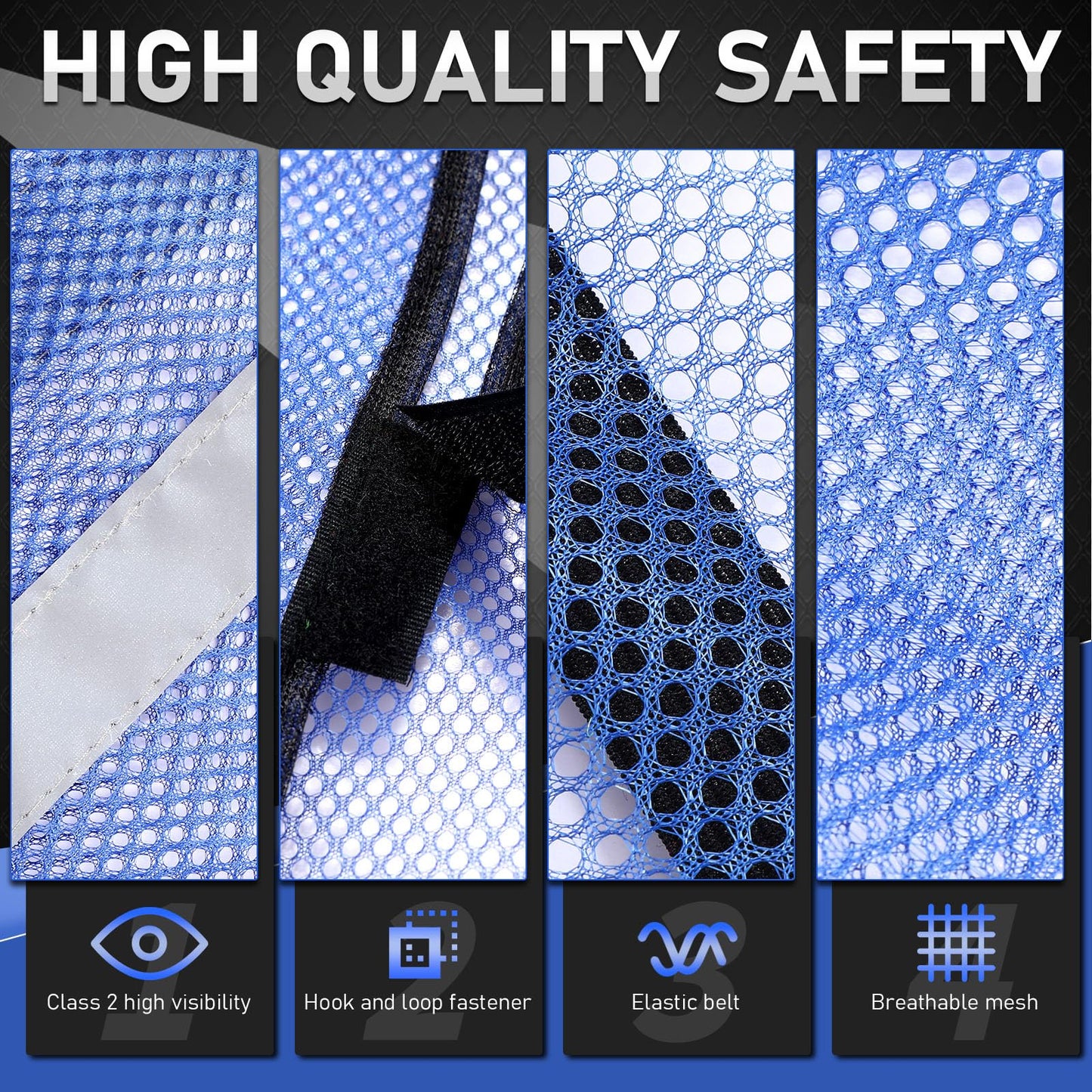 High Visibility Reflective Safety Vest Neon Mesh Adjustable Universal Size Construction Work Safety Vest Unisex Lightweight Breathable Safety Gear